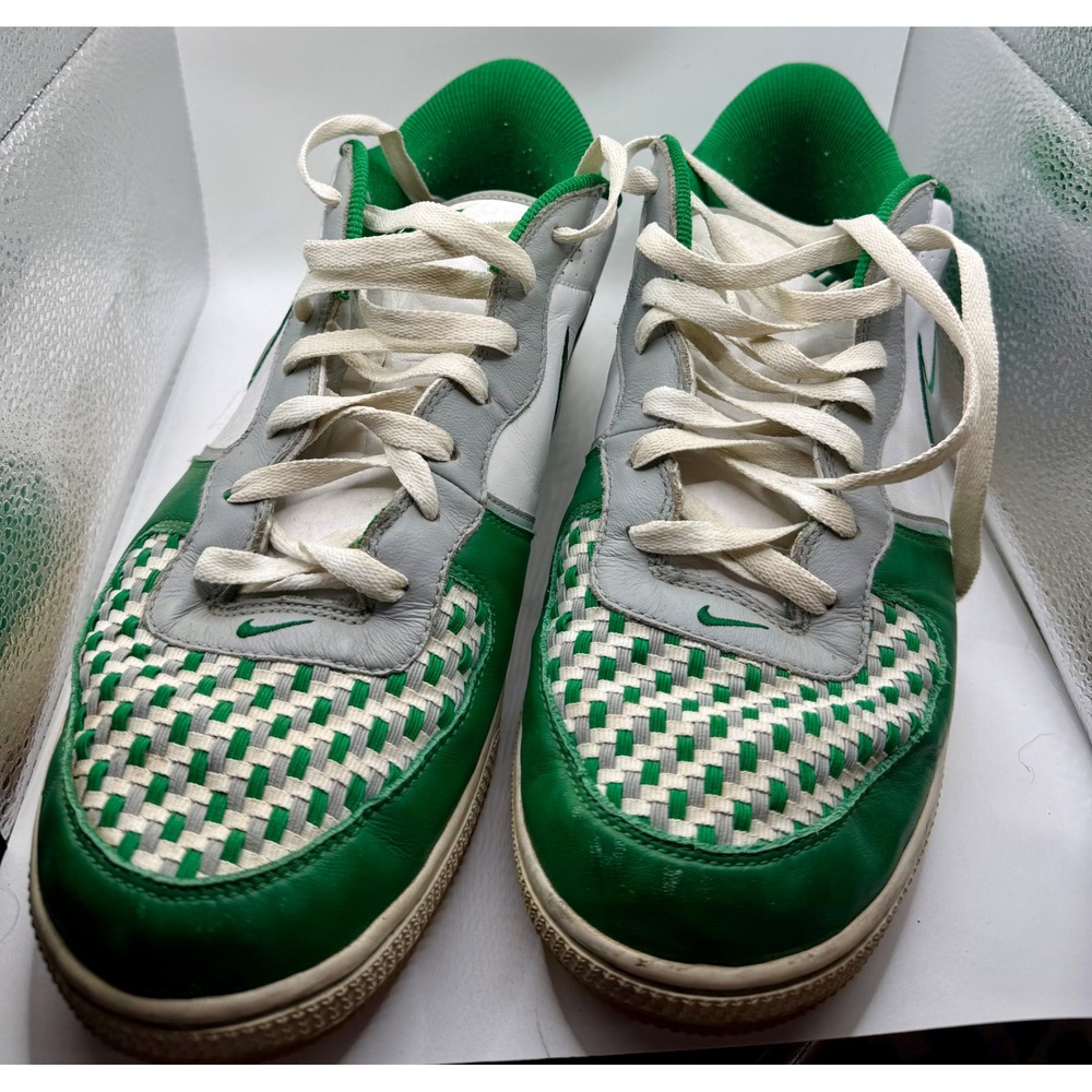Nike Court Force Low Green White Woven Y2K 2005 Mens 13 311191-108